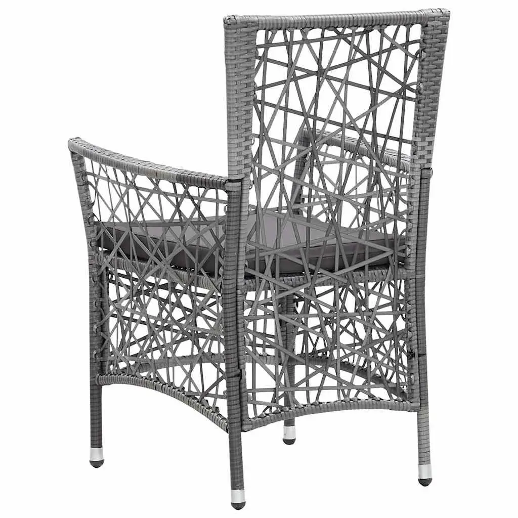 9 Piece Outdoor Dining Set Grey Poly Rattan Garden Furniture Patio Table Chairs