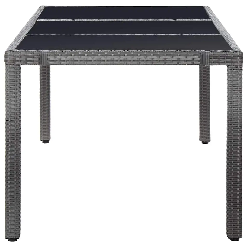 9 Piece Outdoor Dining Set Grey Poly Rattan Garden Furniture Patio Table Chairs