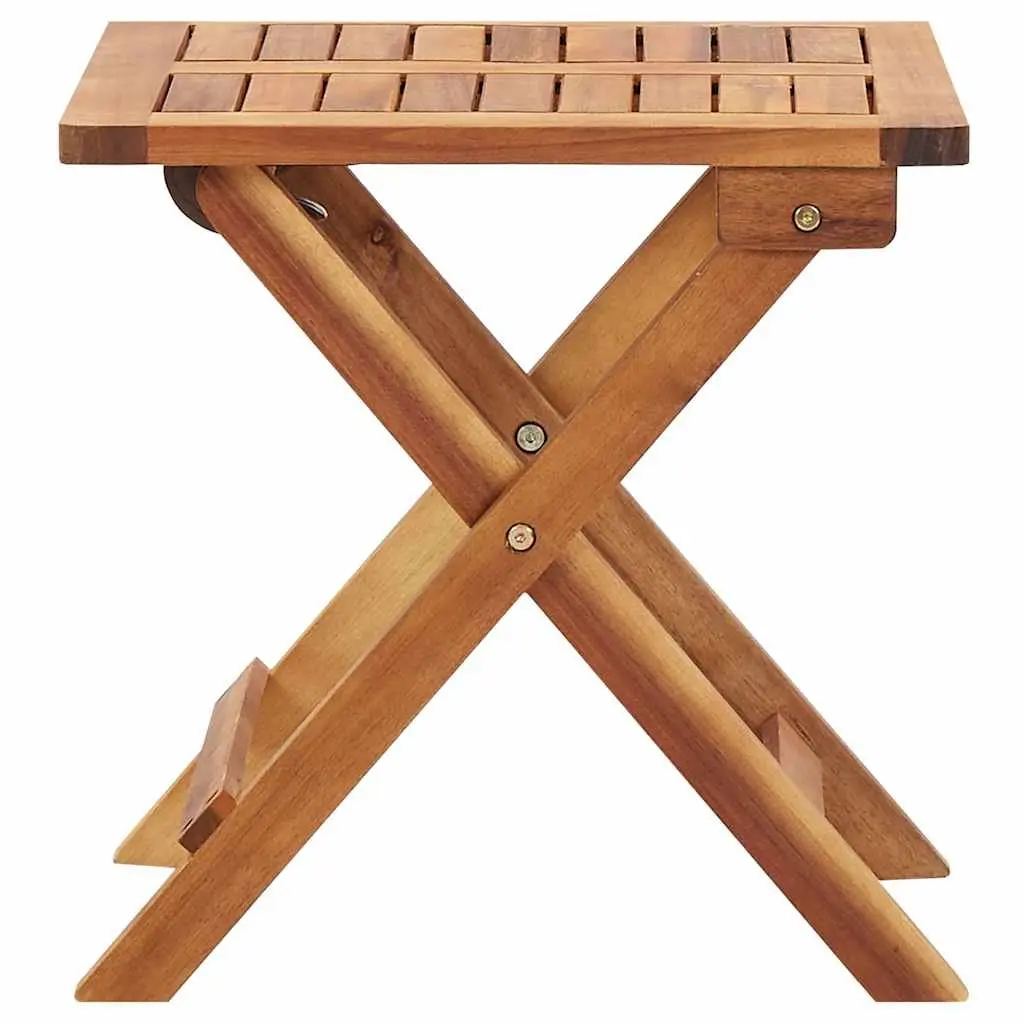 Folding Outdoor Coffee Table 40x40x40cm Brown Slatted Design Garden Furniture