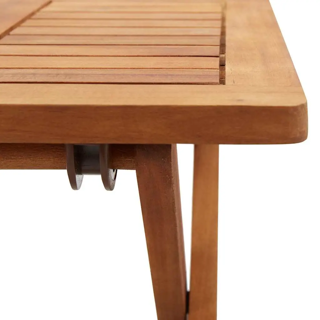 Folding Outdoor Coffee Table 40x40x40cm Brown Slatted Design Garden Furniture