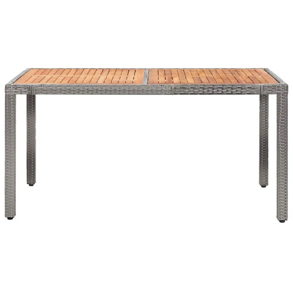 Outdoor Dining Set Poly Rattan 7 Piece Grey with Cushions