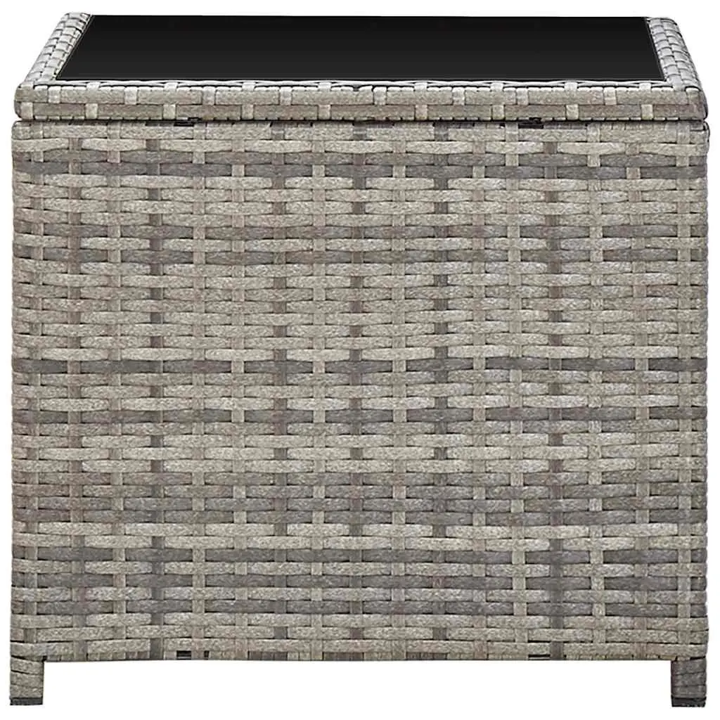 Grey Poly Rattan Table for Outdoor Use