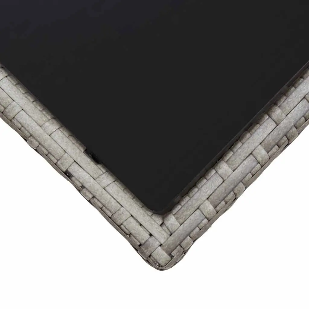 Grey Poly Rattan Table for Outdoor Use