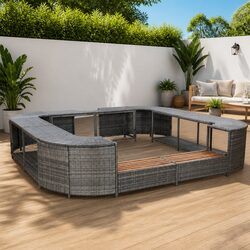Practical Square Spa Surround for Outdoor Relaxation