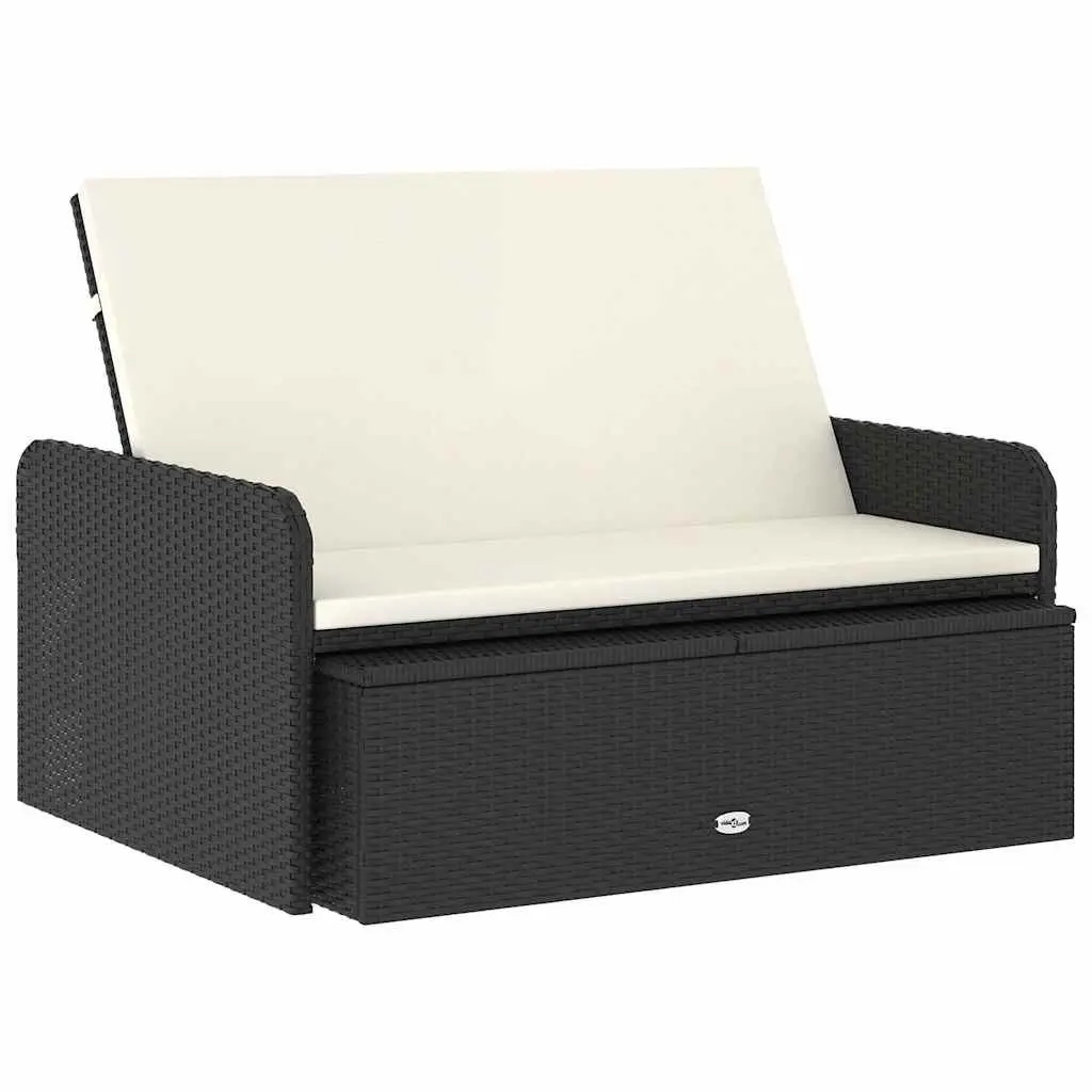 2 Piece Garden Lounge Set Outdoor Sofa Rattan Furniture with Cushions Storage