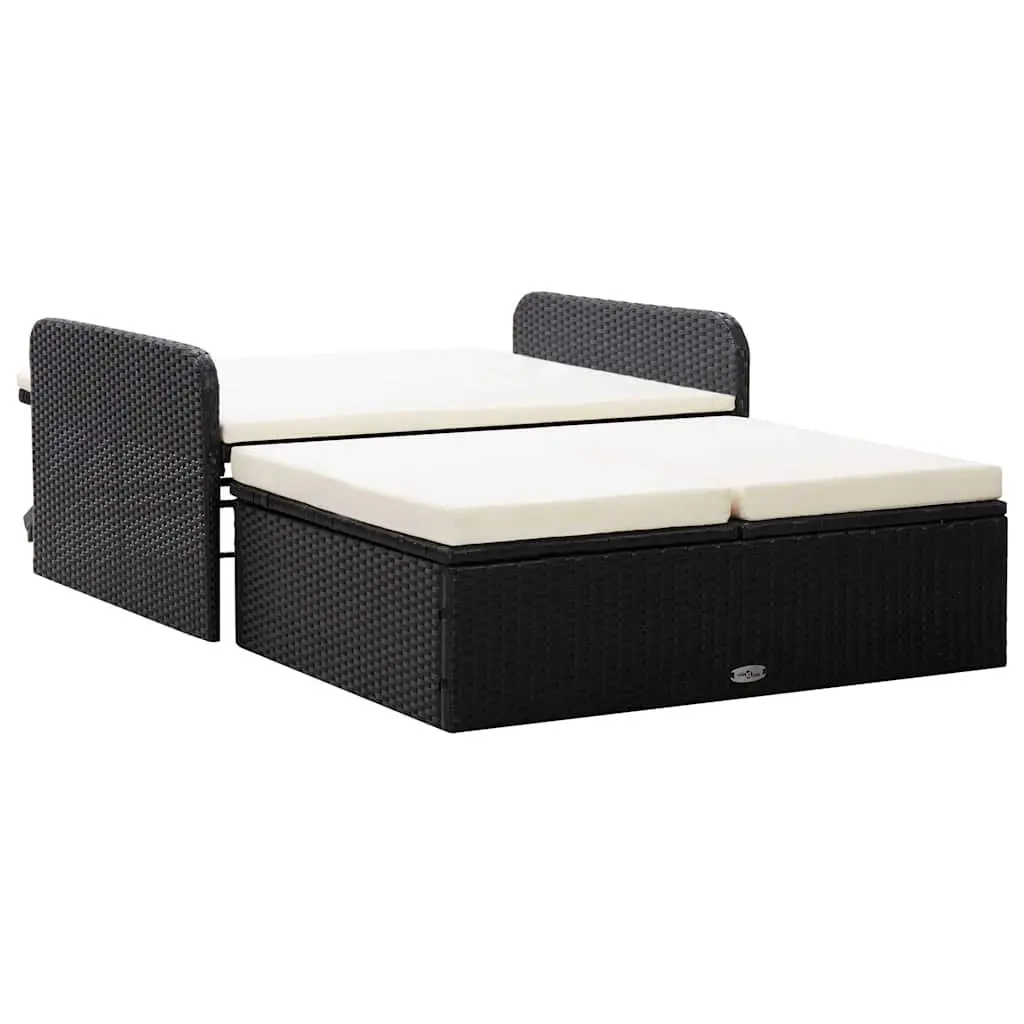 2 Piece Garden Lounge Set Outdoor Sofa Rattan Furniture with Cushions Storage
