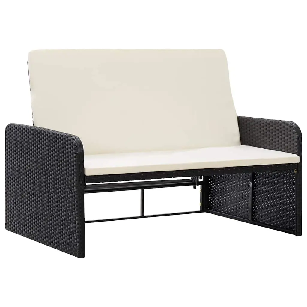 2 Piece Garden Lounge Set Outdoor Sofa Rattan Furniture with Cushions Storage