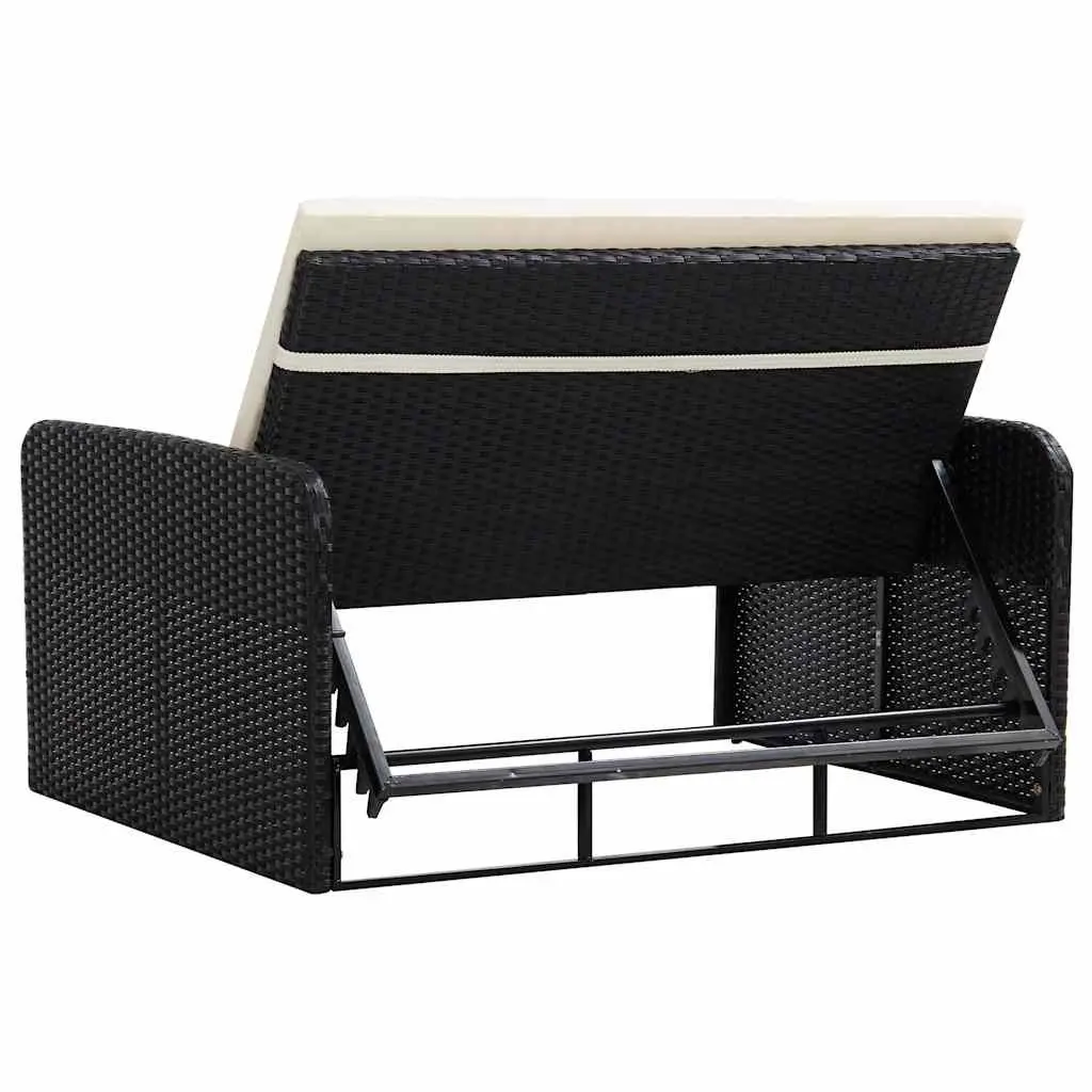 2 Piece Garden Lounge Set Outdoor Sofa Rattan Furniture with Cushions Storage