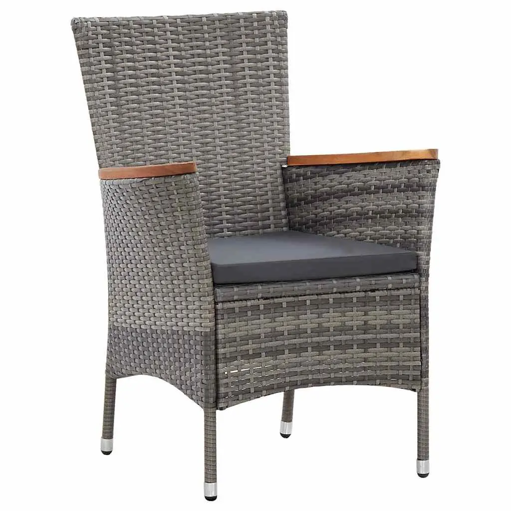 Garden Dining Set PE Rattan 7 Piece Outdoor Furniture with Cushions Grey