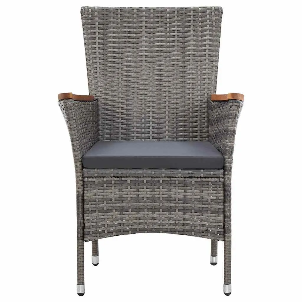 Garden Dining Set PE Rattan 7 Piece Outdoor Furniture with Cushions Grey