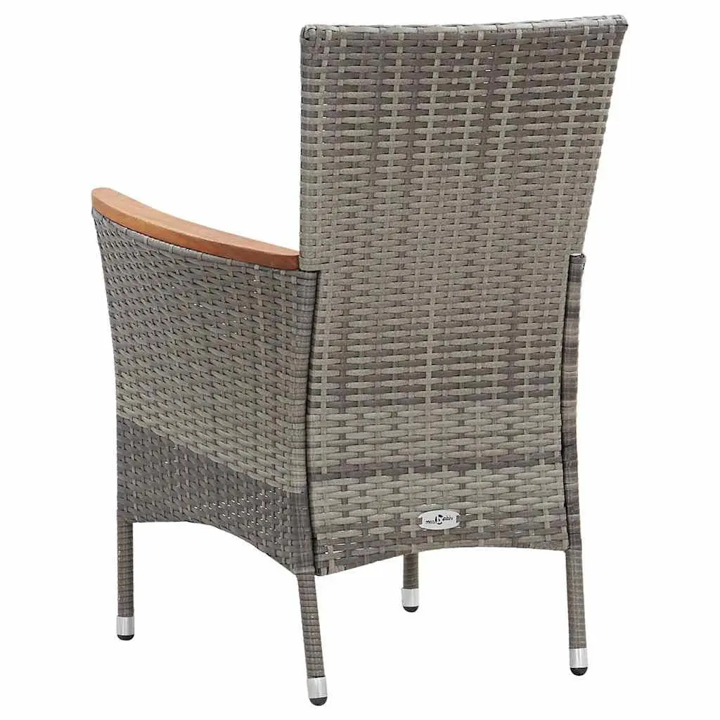 Garden Dining Set PE Rattan 7 Piece Outdoor Furniture with Cushions Grey