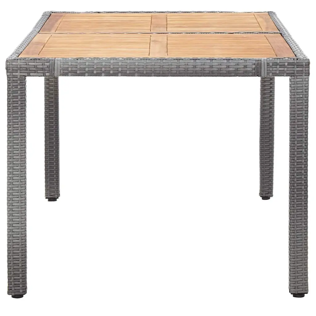 Garden Dining Set PE Rattan 7 Piece Outdoor Furniture with Cushions Grey