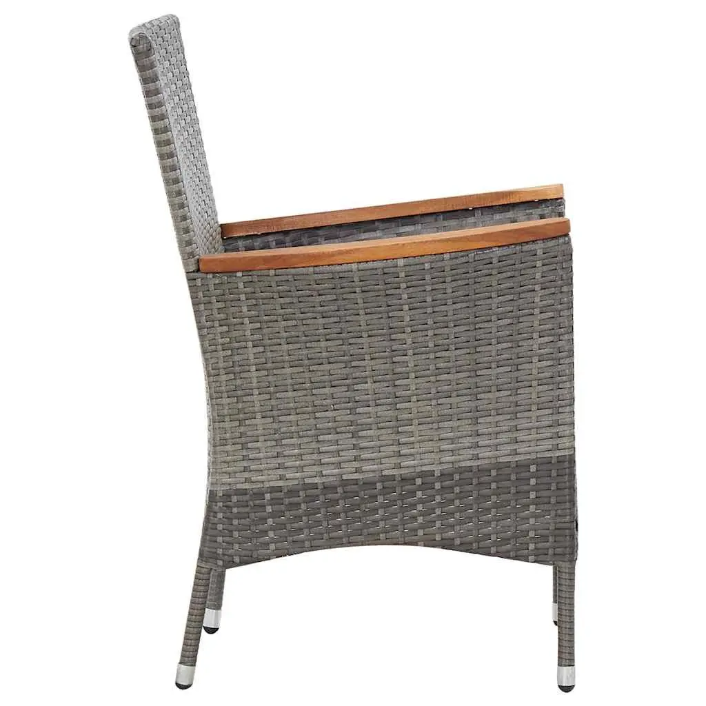 Garden Dining Set PE Rattan 7 Piece Outdoor Furniture with Cushions Grey