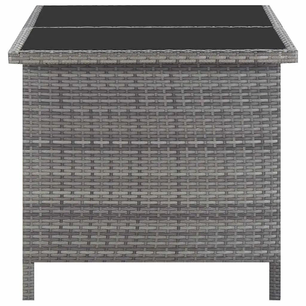 Outdoor Dining Set Grey PE Rattan 5 Piece Garden Patio Furniture with Cushions