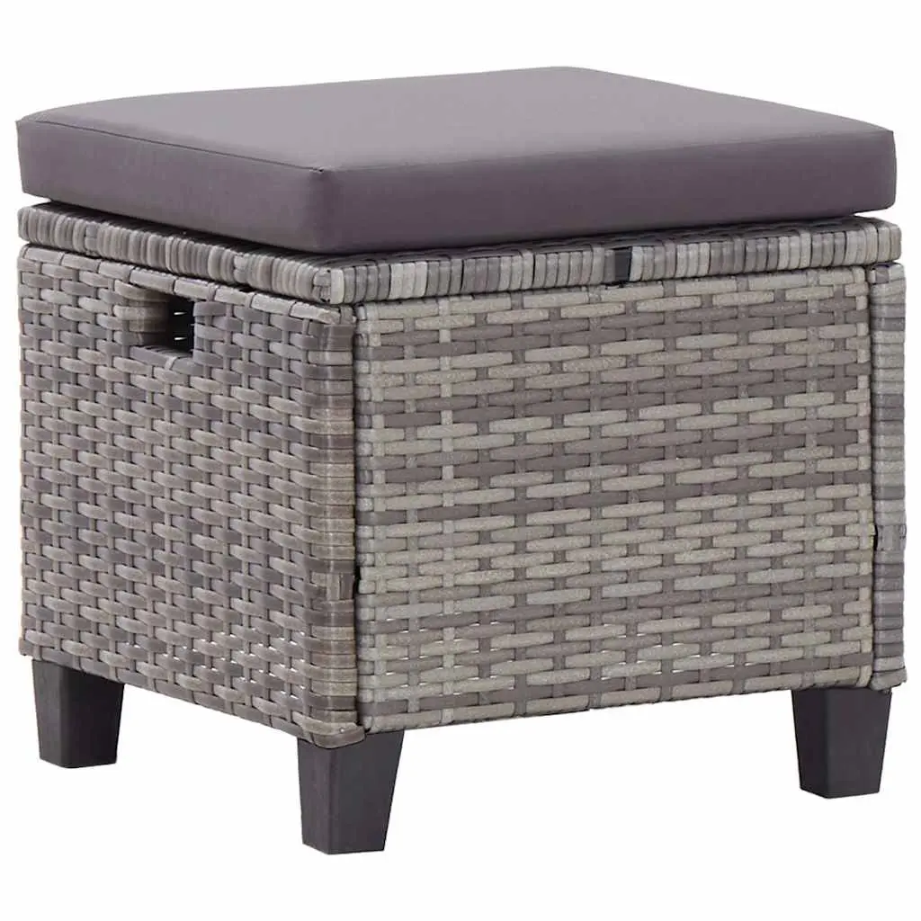 Outdoor Garden Sofa Set Poly Rattan 6 Piece Grey with Cushions