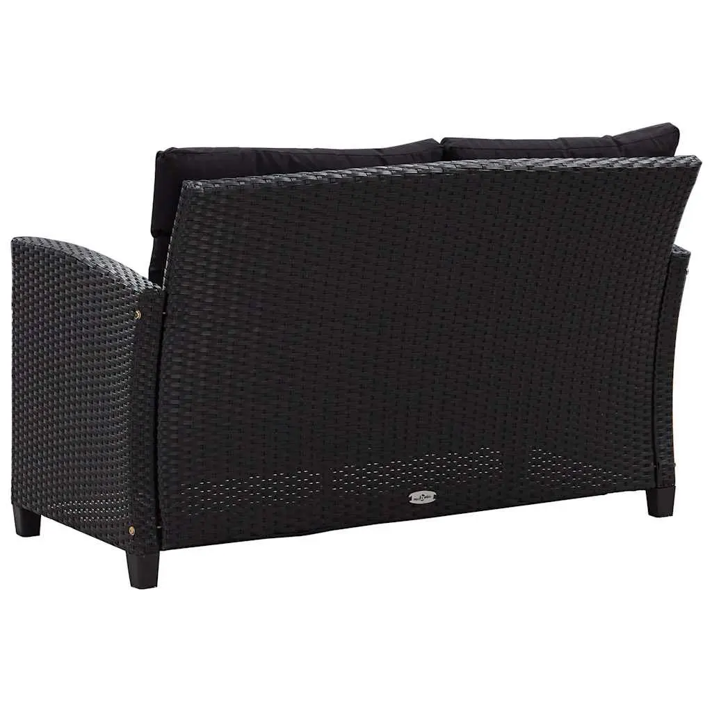 Outdoor Garden Sofa Set Poly Rattan 6 Piece Modular Sectional Patio Furniture Black