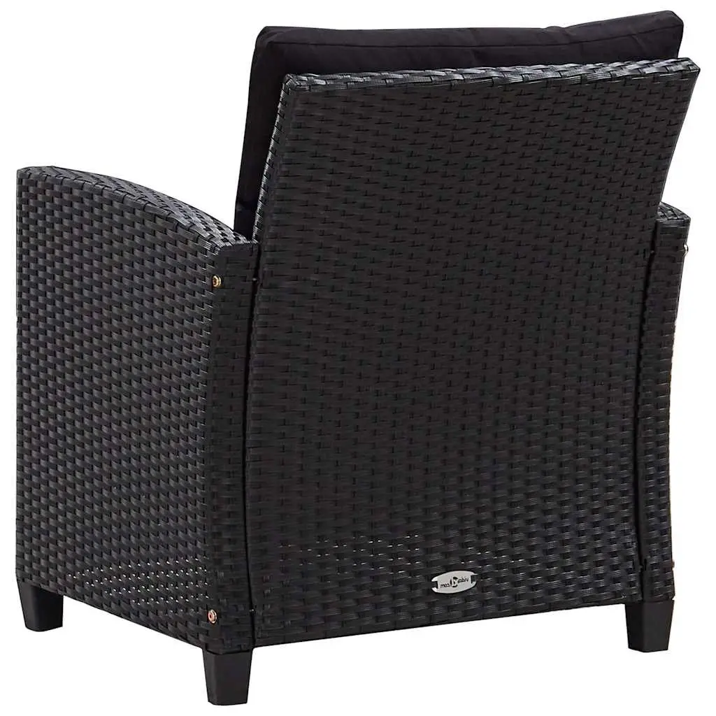 Outdoor Garden Sofa Set Poly Rattan 6 Piece Modular Sectional Patio Furniture Black