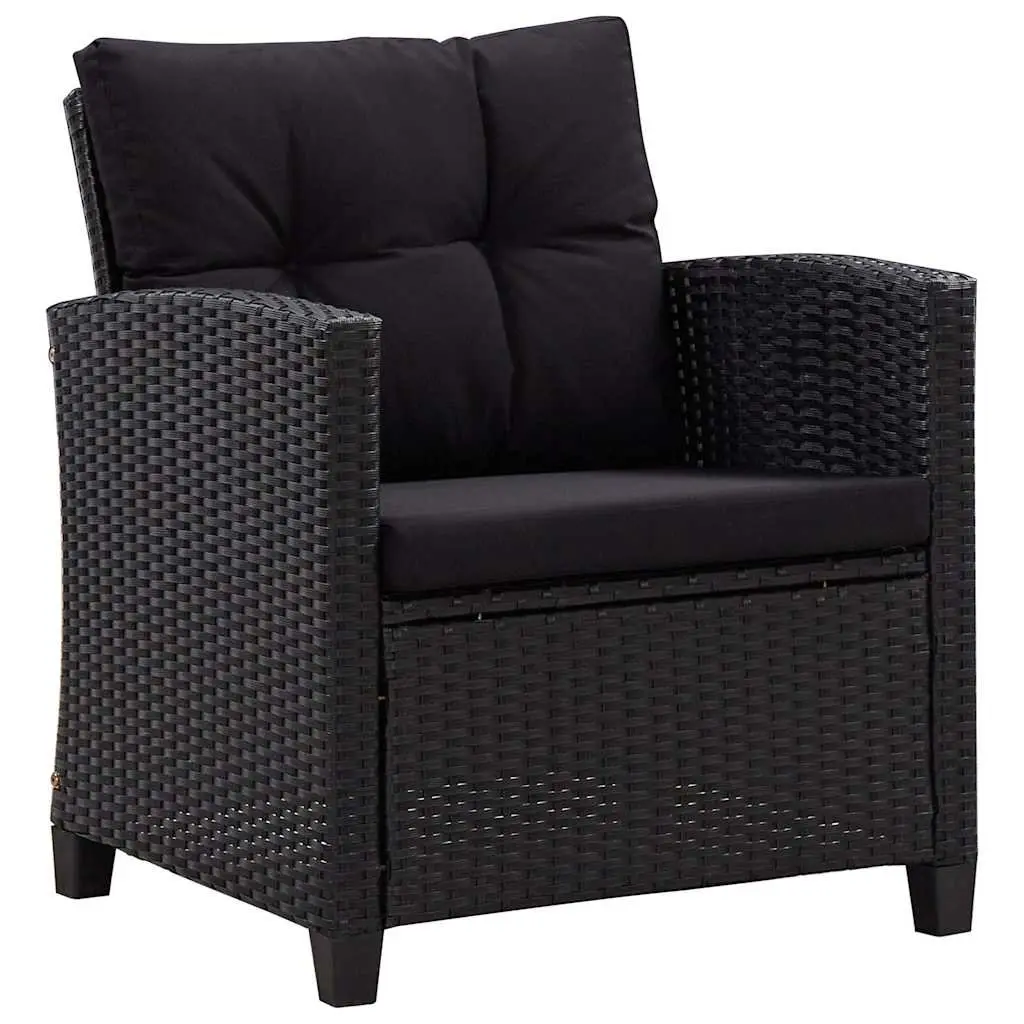 Outdoor Garden Sofa Set Poly Rattan 6 Piece Modular Sectional Patio Furniture Black