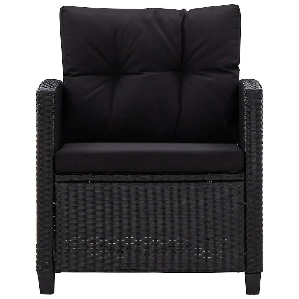 Outdoor Garden Sofa Set Poly Rattan 6 Piece Modular Sectional Patio Furniture Black