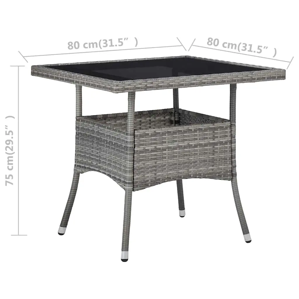 Grey Patio Dining Table for 4 Guests