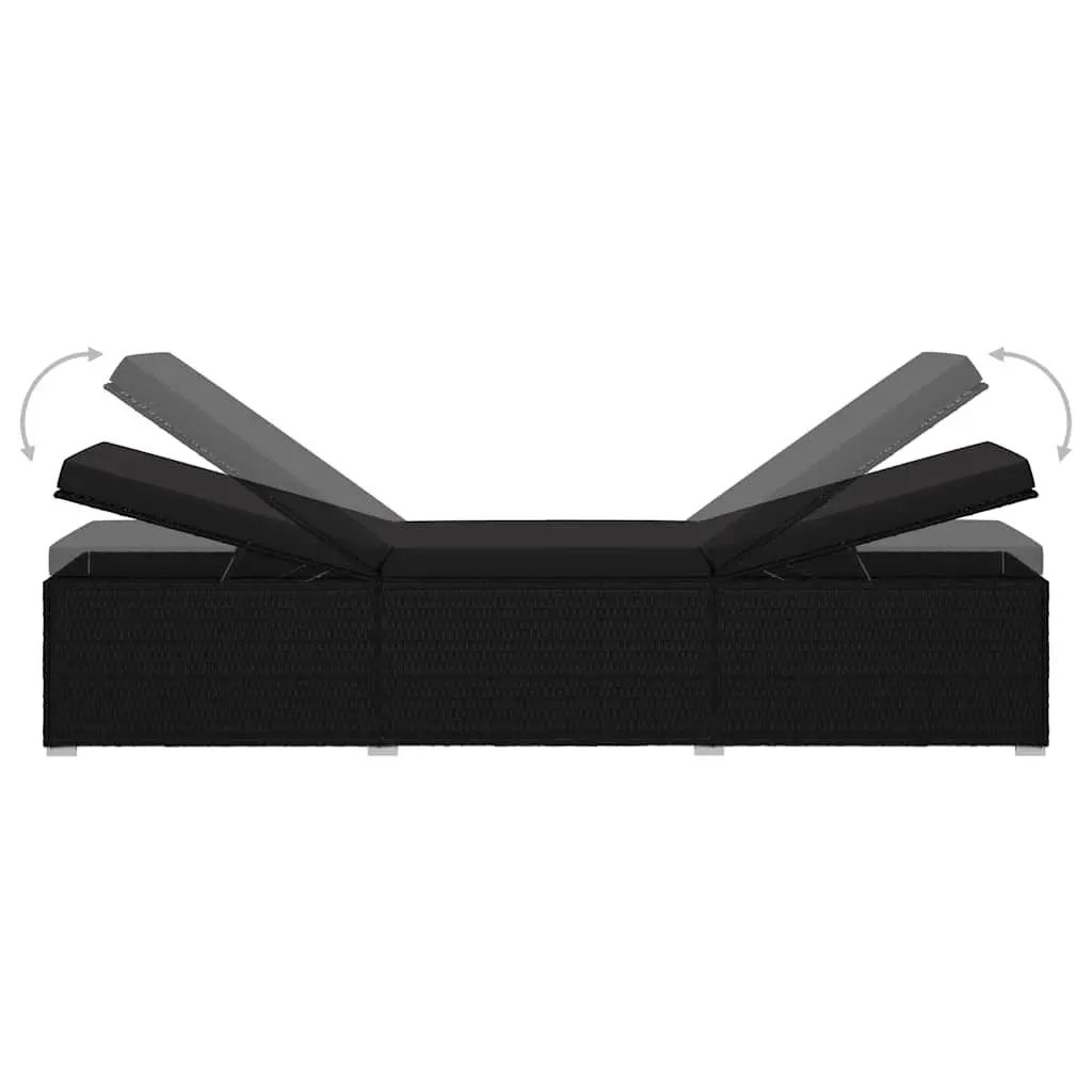 Black Sun Lounger for Poolside Relaxation