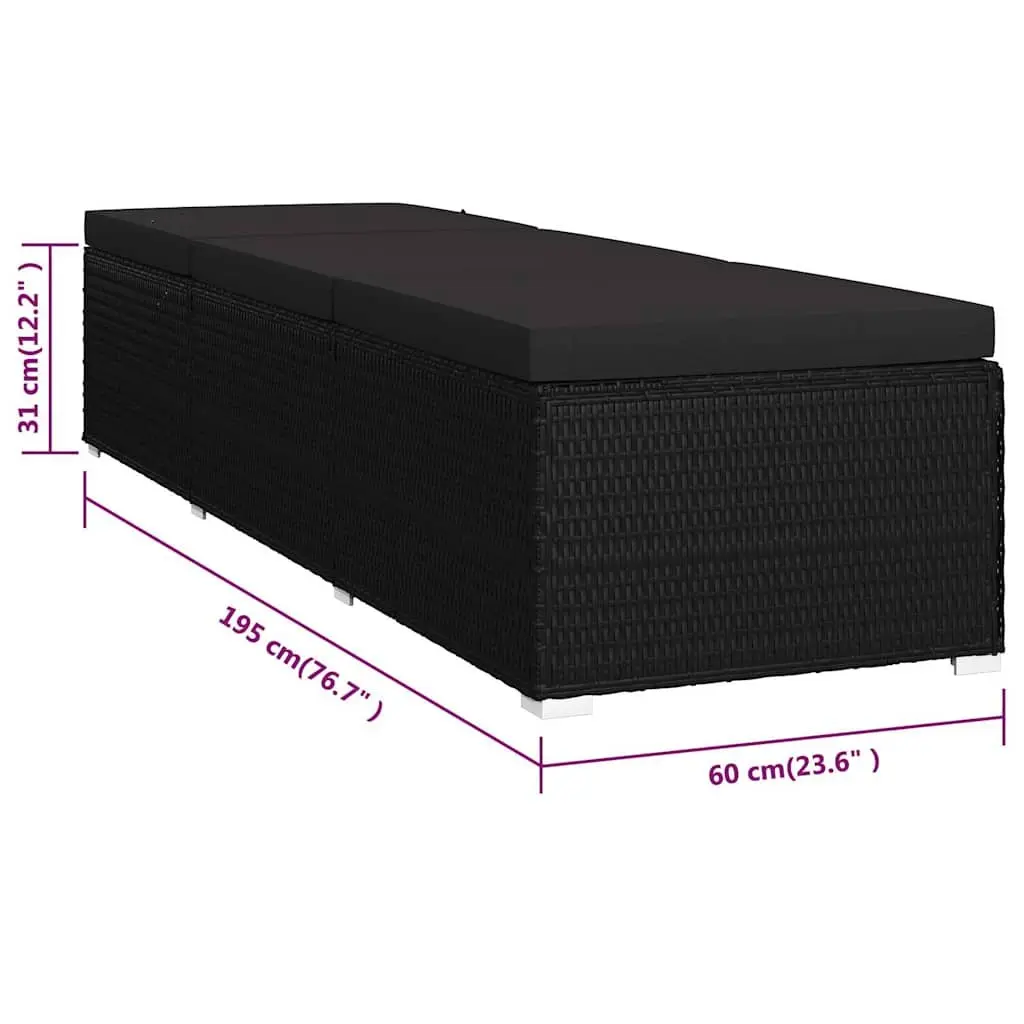 Black Sun Lounger for Poolside Relaxation