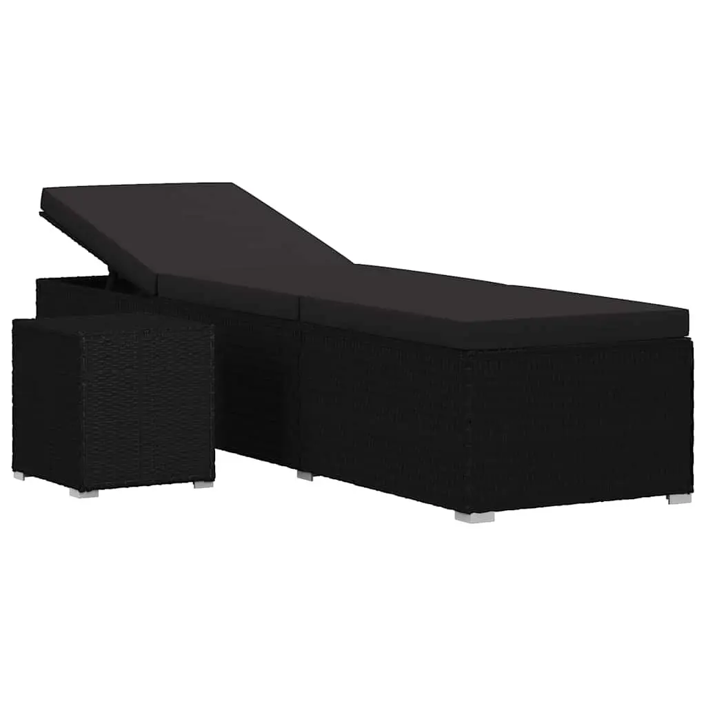 Sun Lounger with Cushion for Outdoor Use