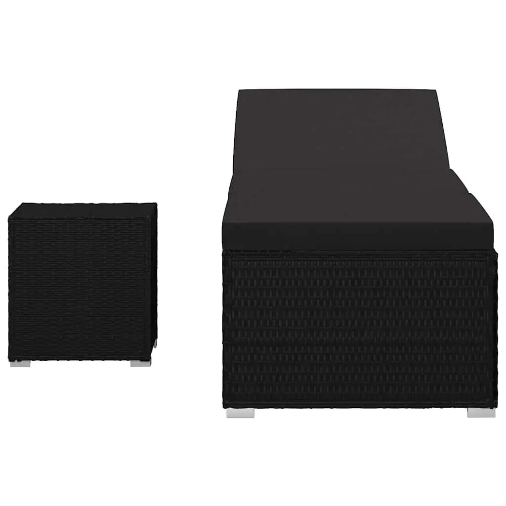 Sun Lounger with Cushion for Outdoor Use