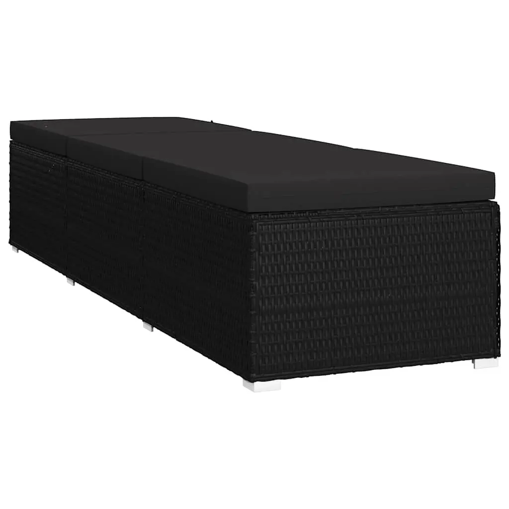 Sun Lounger with Cushion for Outdoor Use