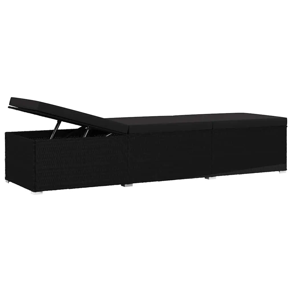 Sun Lounger with Cushion for Outdoor Use