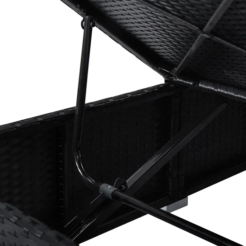 Sun Lounger with Canopy and Cushion Outdoor Seating Reclining Lounger Patio