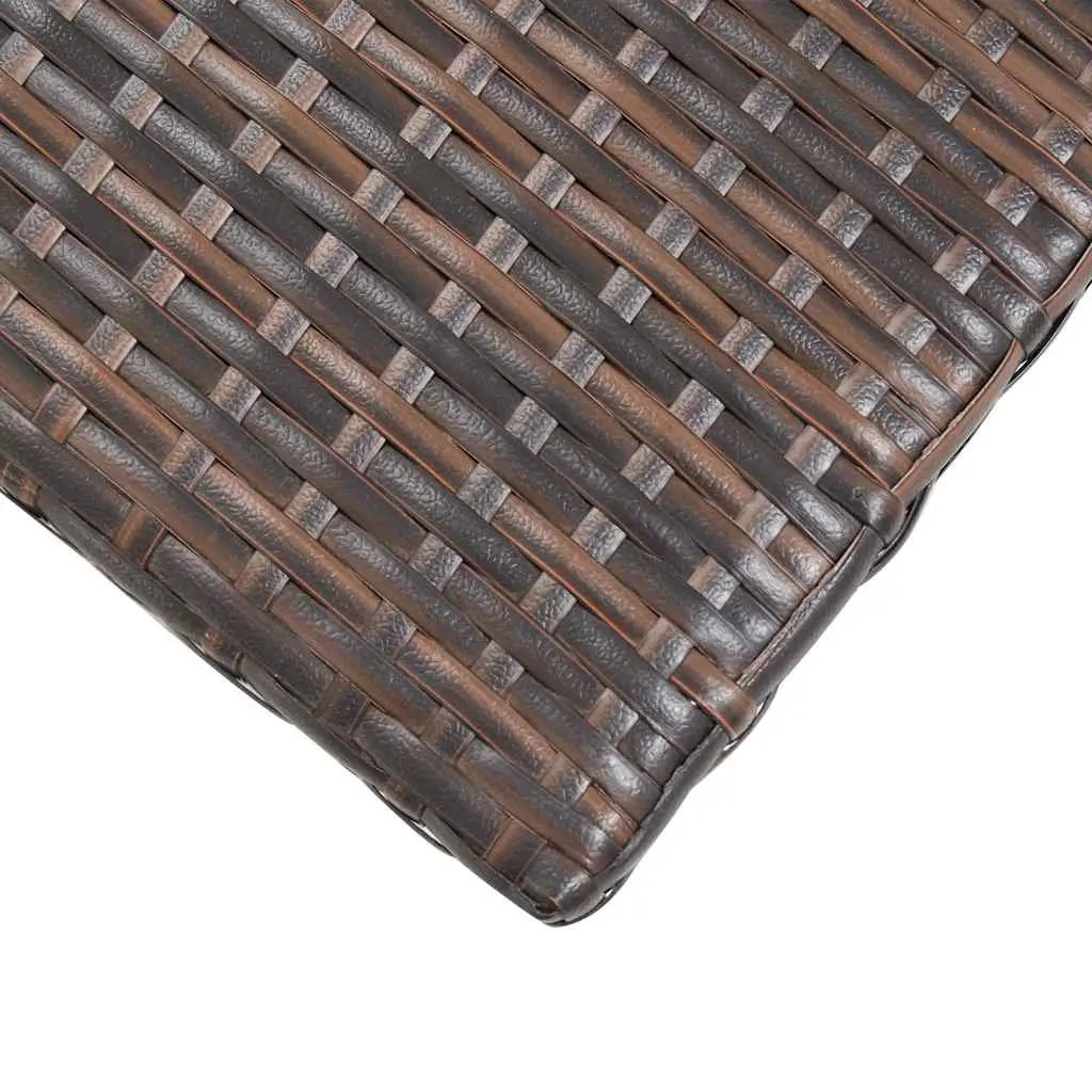 Outdoor Coffee Table Poly Rattan Steel Frame Brown 50x50x47cm Weather Resistant Garden Patio Side Table