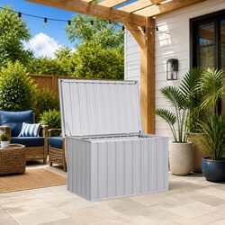 Versatile Grey Storage Box for Your Garden and Patio