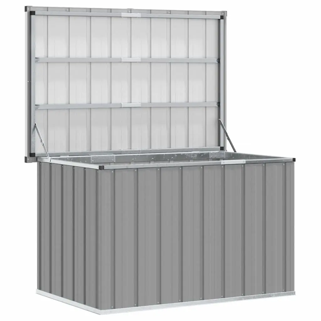 Garden Storage Box Outdoor Use Galvanised Steel Frame 109x67x65cm Grey Cushion Chest Container