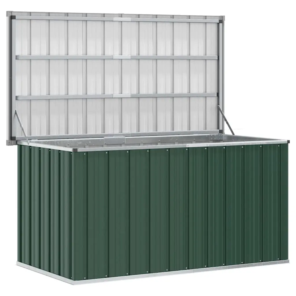 Garden Storage Box Steel Construction Green 129cm x 67cm x 65cm Outdoor Furniture