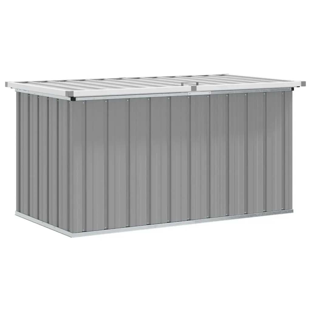Garden Storage Box Galvanised Steel 129 x 67 x 65 cm Grey Outdoor Patio Deck Cushion Pillow Blanket Organiser