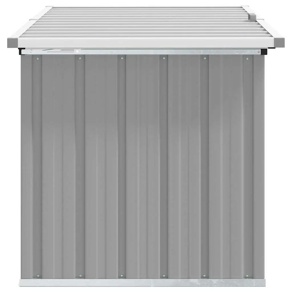 Garden Storage Box Galvanised Steel 129 x 67 x 65 cm Grey Outdoor Patio Deck Cushion Pillow Blanket Organiser