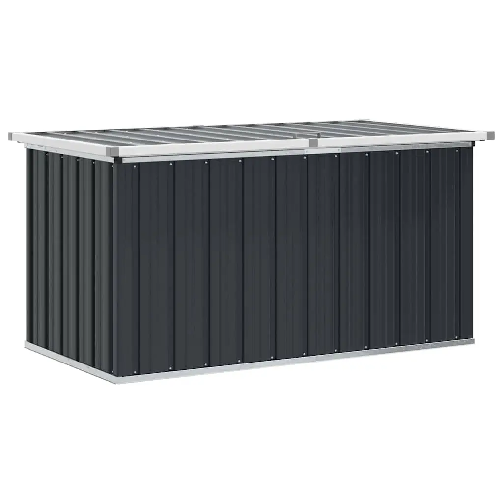 Garden Storage Box Galvanised Steel 129 x 67 x 65 cm Anthracite Outdoor Patio Deck Cushion Blanket Organiser Chest