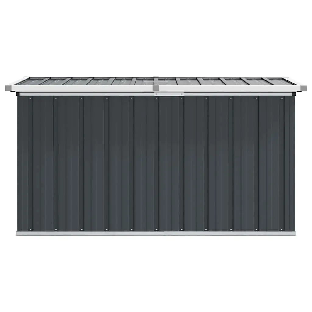 Garden Storage Box Galvanised Steel 129 x 67 x 65 cm Anthracite Outdoor Patio Deck Cushion Blanket Organiser Chest