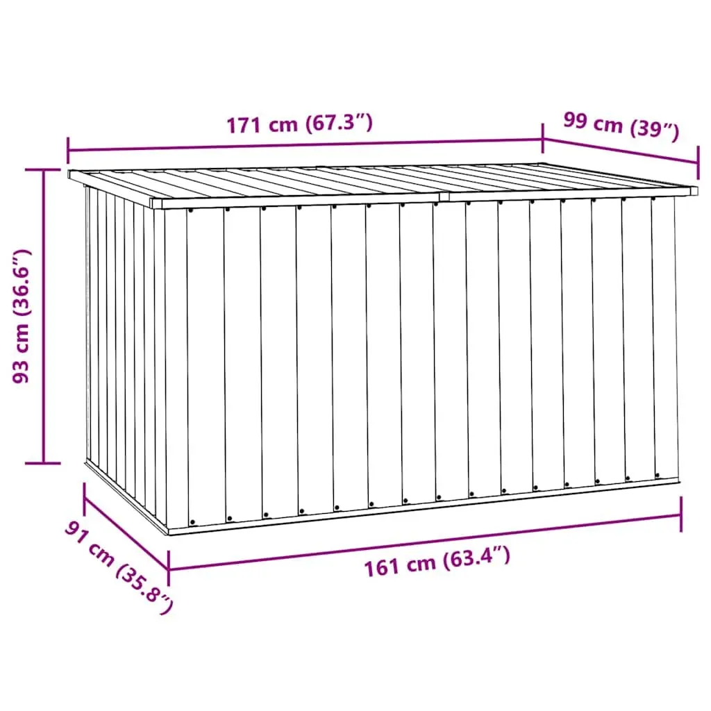 Garden Storage Box Grey Outdoor Patio Deck Cushion Blanket Organizer 171x99x93cm