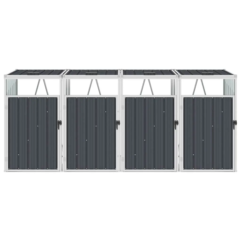 Anthracite Shed for Four Garbage Bins