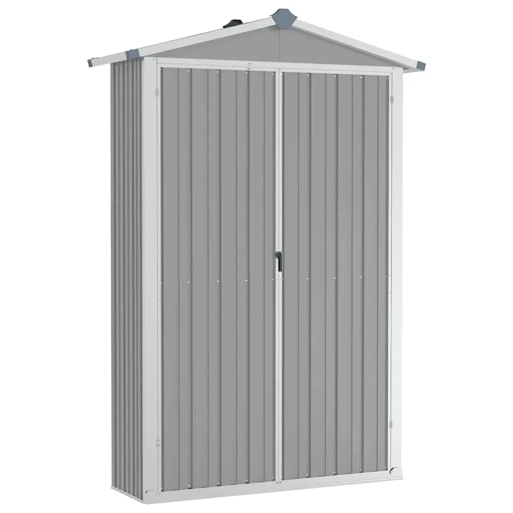 Garden Shed Galvanised Steel 116L x 45W x 175H cm Grey Outdoor Storage Tool Equipment Shed