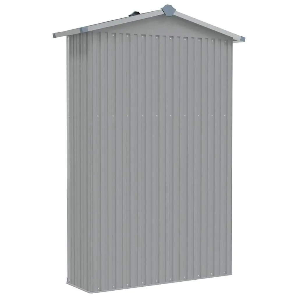 Garden Shed Galvanised Steel 116L x 45W x 175H cm Grey Outdoor Storage Tool Equipment Shed