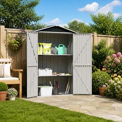 Practical Outdoor Shed 116x45x175 cm in Anthracite