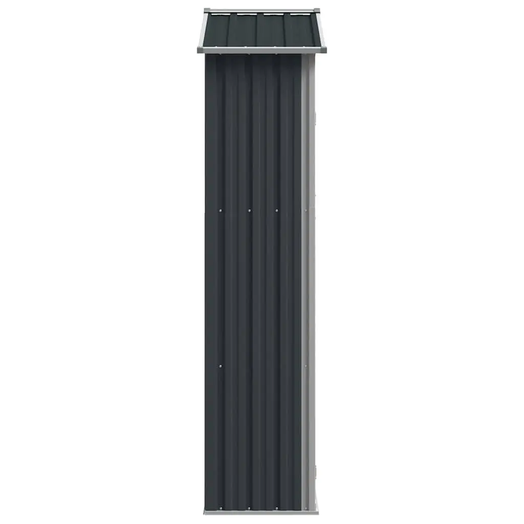 Garden Shed Outdoor Storage Galvanised Steel 116 x 45 x 175 cm Anthracite with Double Doors and Interior Shelves
