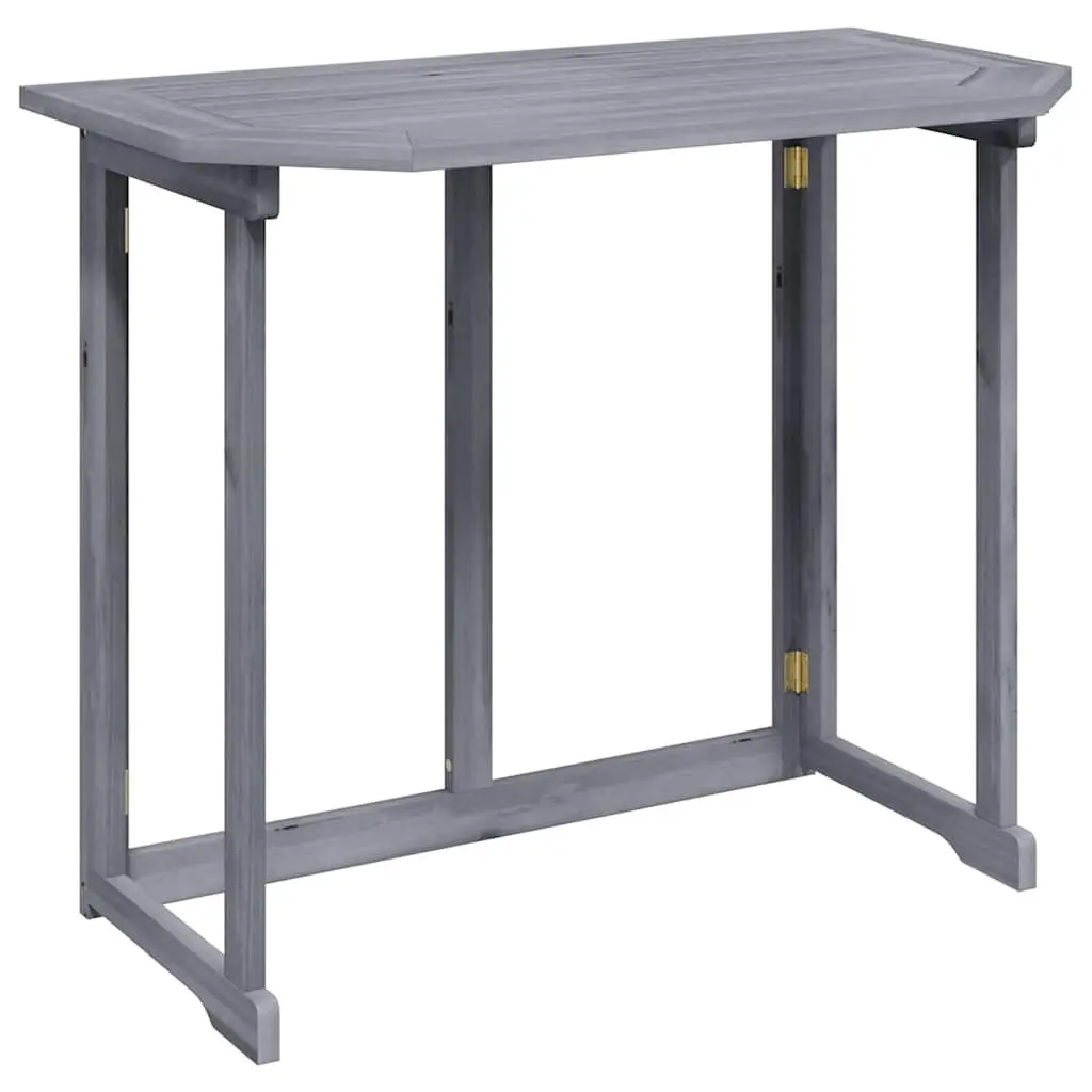 Folding Balcony Table Solid Acacia Wood 90 x 50 x 74 cm Grey Wash