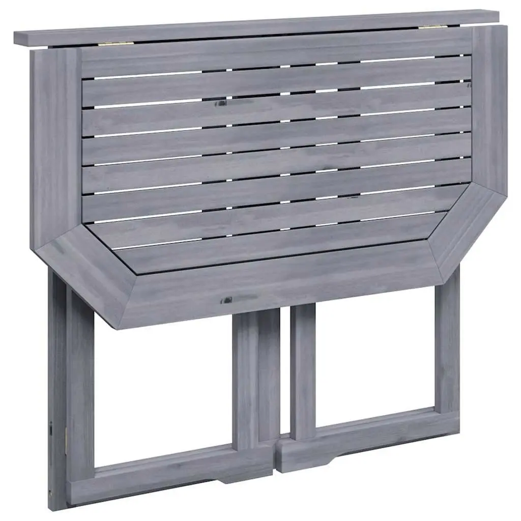 Folding Balcony Table Solid Acacia Wood 90 x 50 x 74 cm Grey Wash