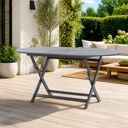 Functional Grey Folding Garden Dining Table for Any Space