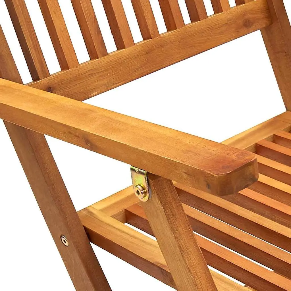 Folding Dining Chairs Set 4 Pieces Brown Solid Acacia Wood Space Saving Outdoor Patio Garden