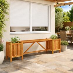 Practical Acacia Wood Garden Bench with Planters
